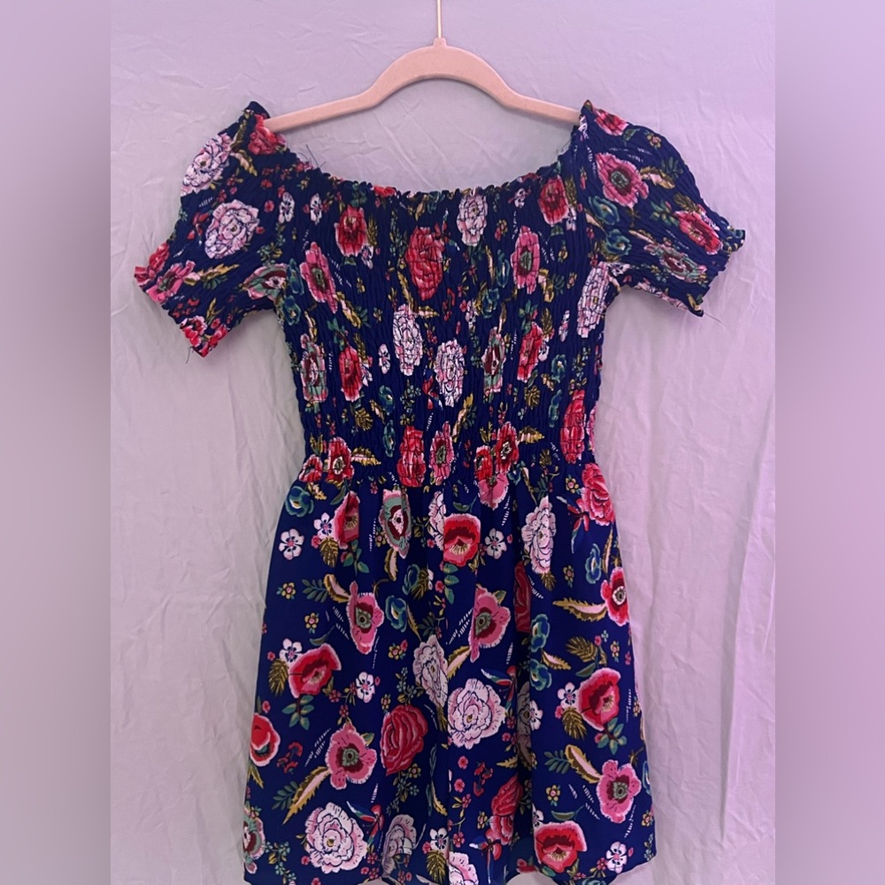 Navy Blue Floral Romper